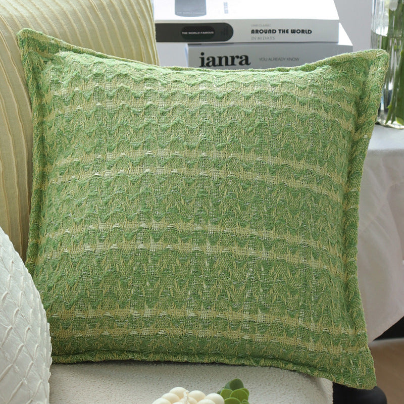 Rectangular decorative pillowcase made of teddy bouclé with ridged texture Stornfield