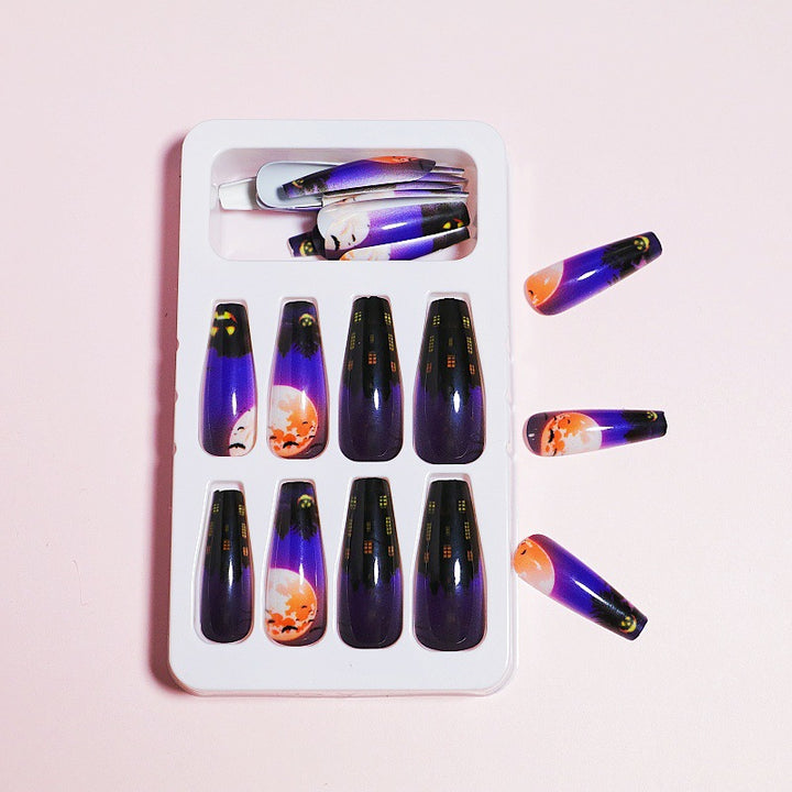 Artistic Press-On Nail Design with Dripping Effect Stornfield