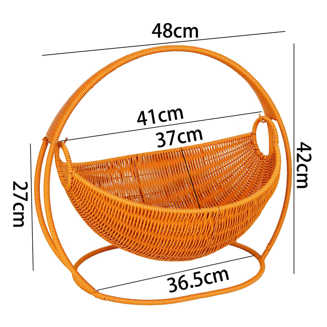 Modern Wicker Fruit Bowl with Stand Stornfield