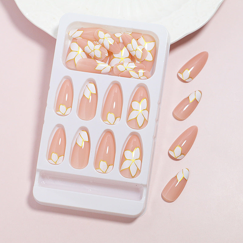 Elegant Floral-accented Press-On Nail Set Stornfield