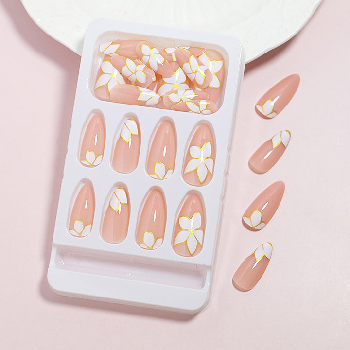 Elegant Floral-accented Press-On Nail Set Stornfield