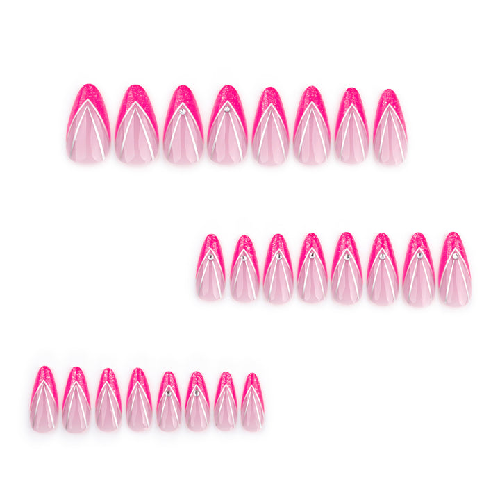 Artful Nail Extensions with Glitter and Rhinestone Decorations Stornfield