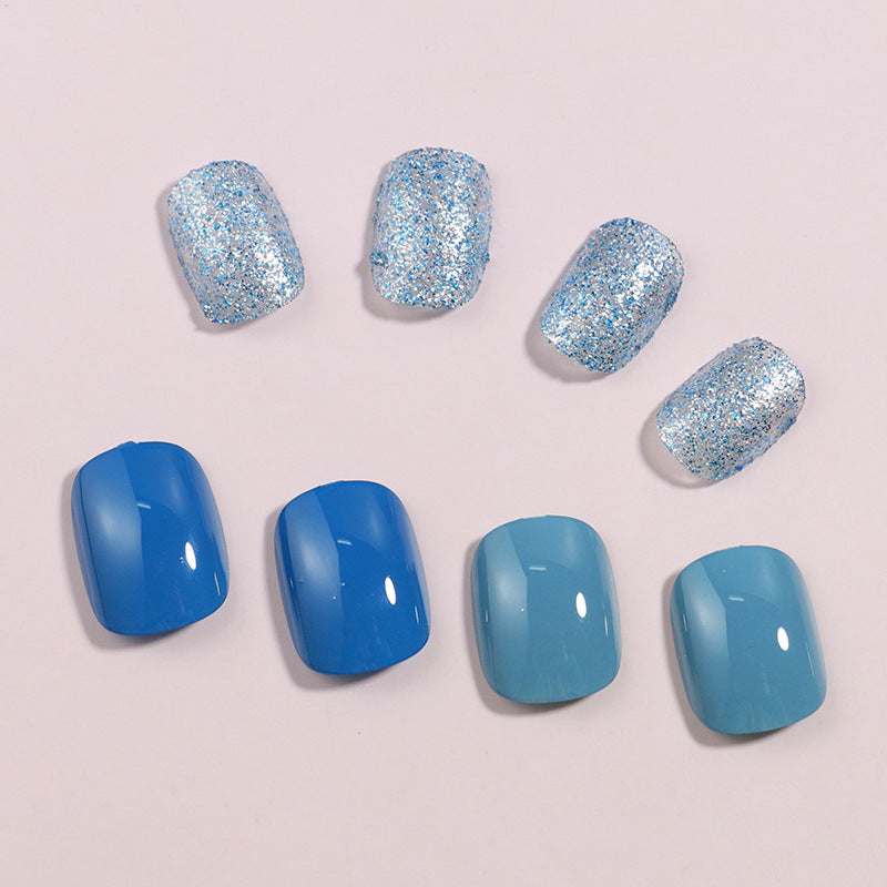 Artistic Press-On Nail Set with Sparkling Glitter Effect Stornfield