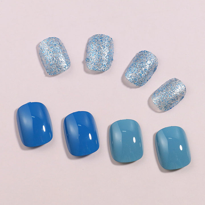 Artistic Press-On Nail Set with Sparkling Glitter Effect Stornfield