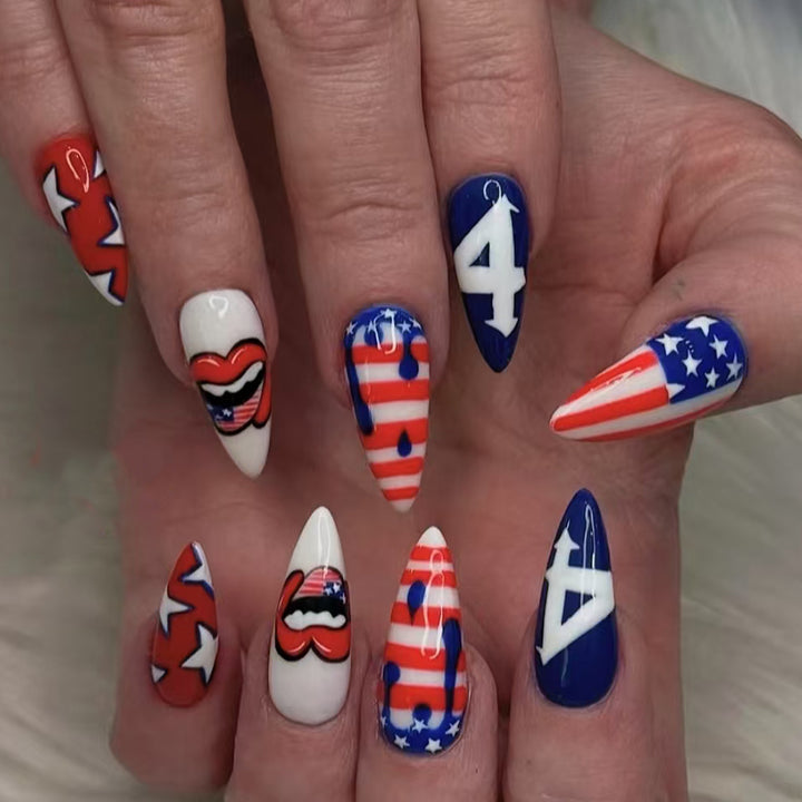 Artificial nails with creative patriotic design Stornfield