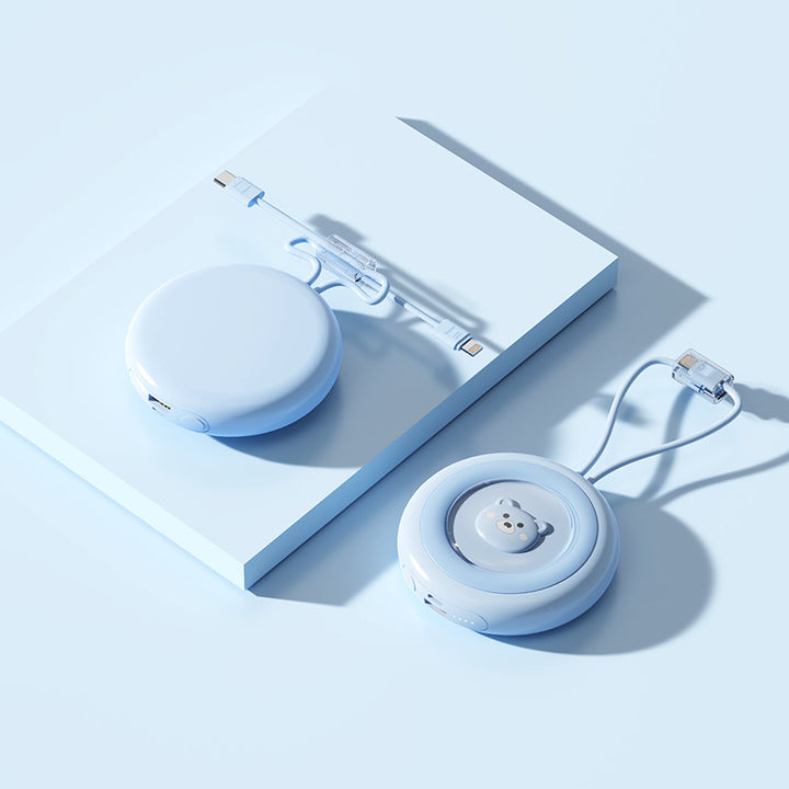 Compact power bank with integrated charging cable and stylish design Stornfield