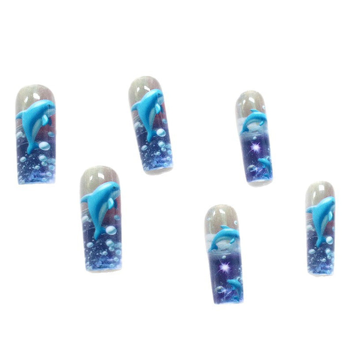 Artistic 3D Dolphin Acrylic Nail Enhancements Stornfield