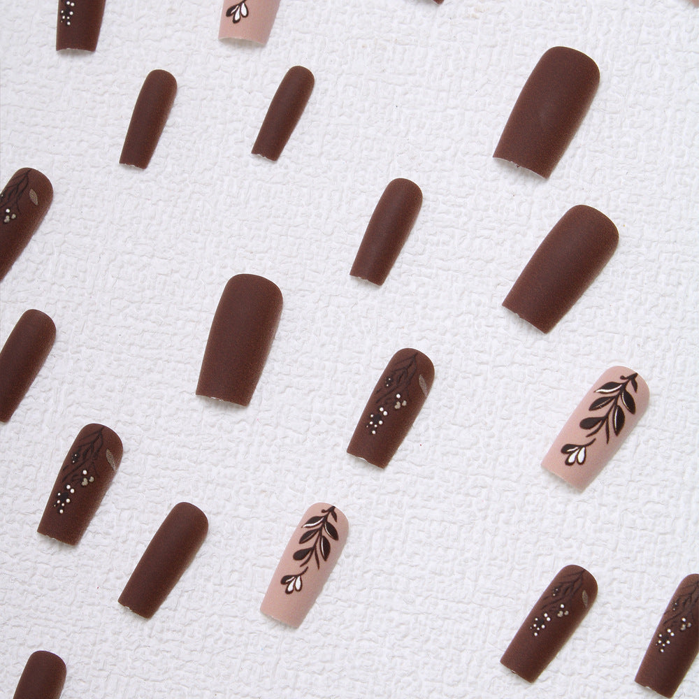Elegant Floral Matte Press-On Nails Stornfield