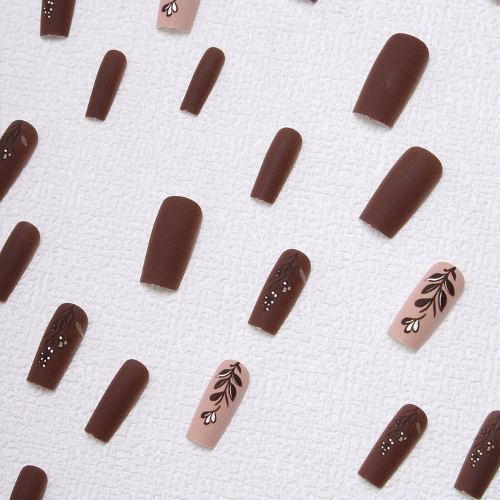 Elegant Floral Matte Press-On Nails Stornfield