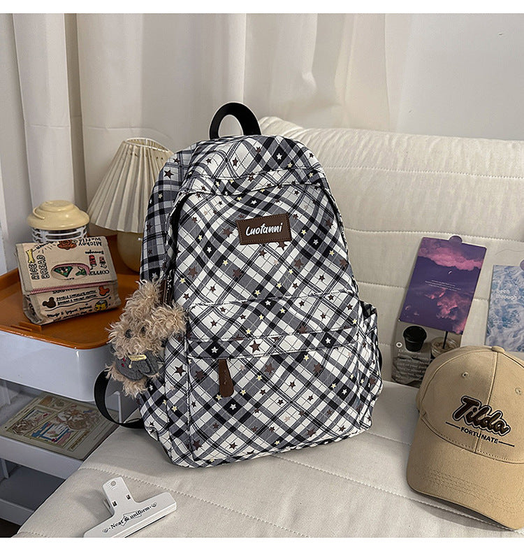 Stylish Checked Pattern Backpack Stornfield