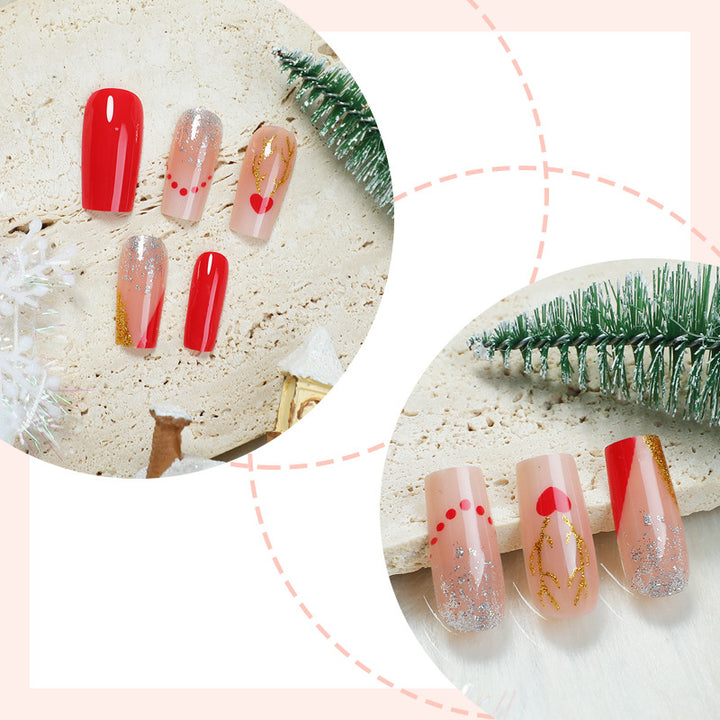 Creative nail art set with romantic heart and glitter elements Stornfield