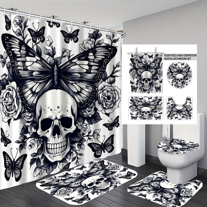 Artistic Skull and Floral Themed Bathroom Set Stornfield