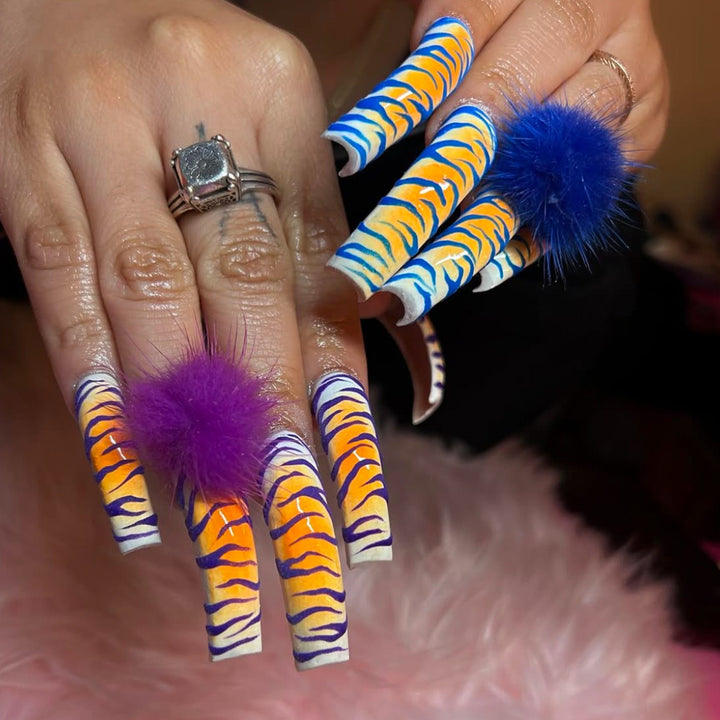 Decorative Press-On Nail Extensions with 3D Features Stornfield
