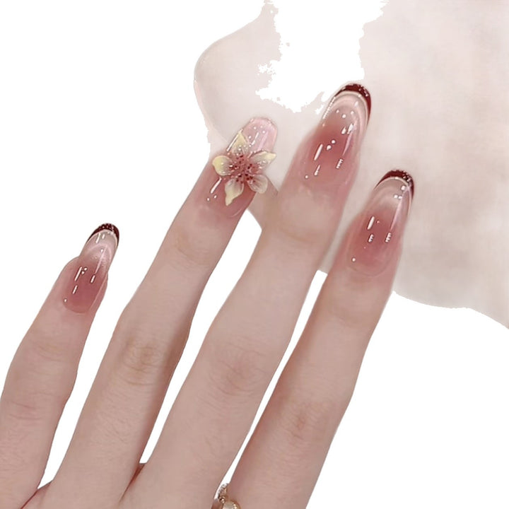 Elegant Floral Acrylic Nail Art Extensions