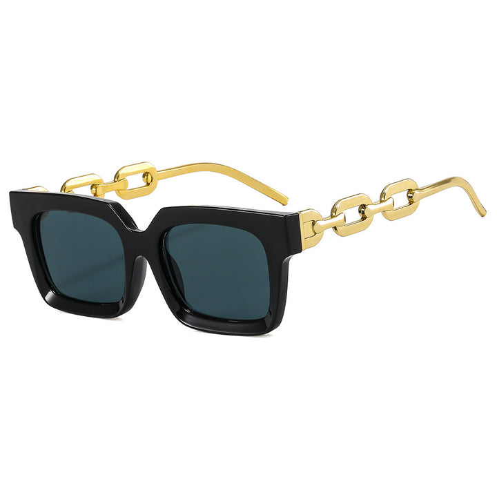Women’s fashionable square sunglasses with luxurious chain details Stornfield
