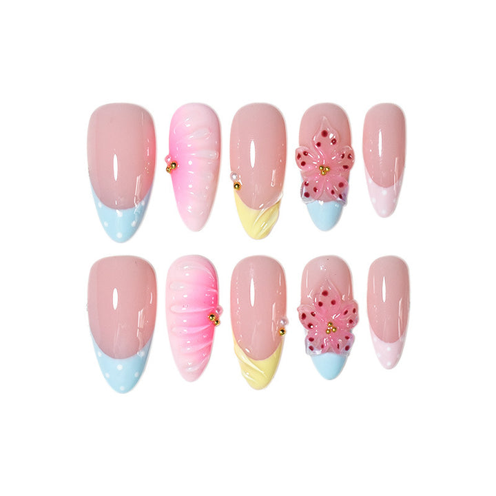 Artistic Floral Sculpted Nail Extensions Stornfield