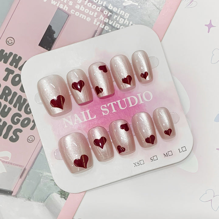Artificial nail tips with heart design Stornfield