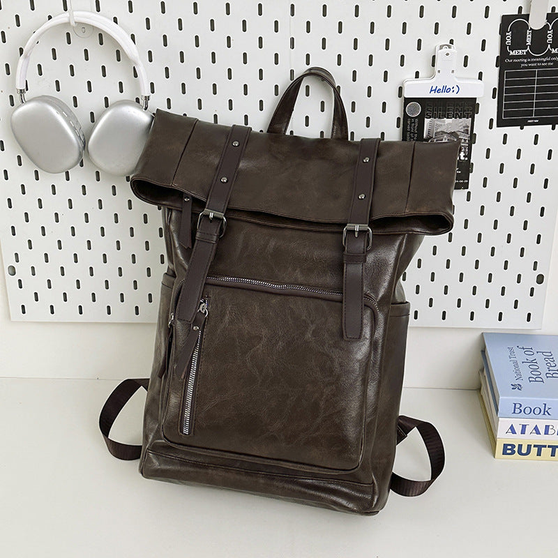 Vintage Leather Rolltop Backpack Stornfield