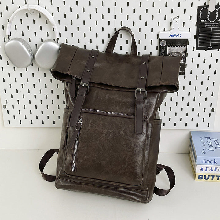 Vintage Leather Rolltop Backpack Stornfield