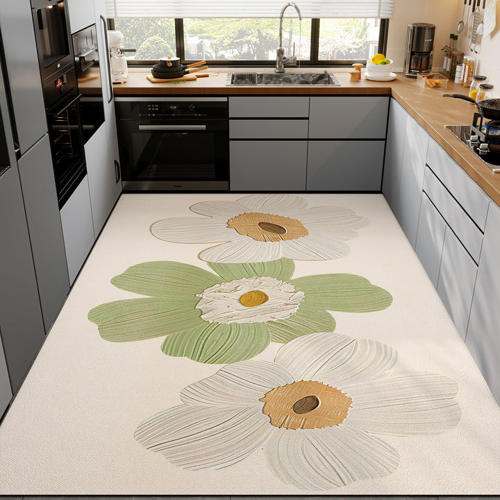 Floral Pattern Kitchen Mat
