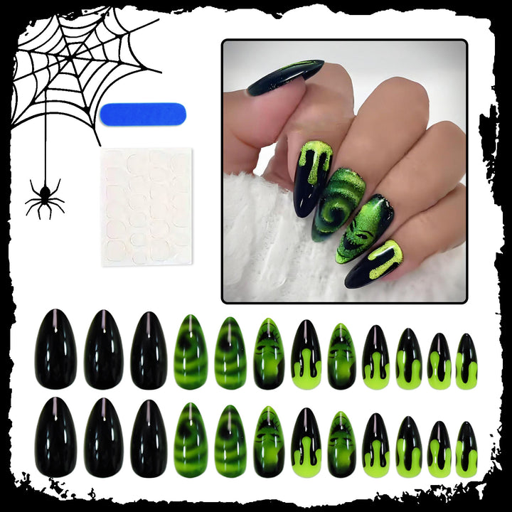 Artificial Nails Set with Creepy Halloween Designs Stornfield