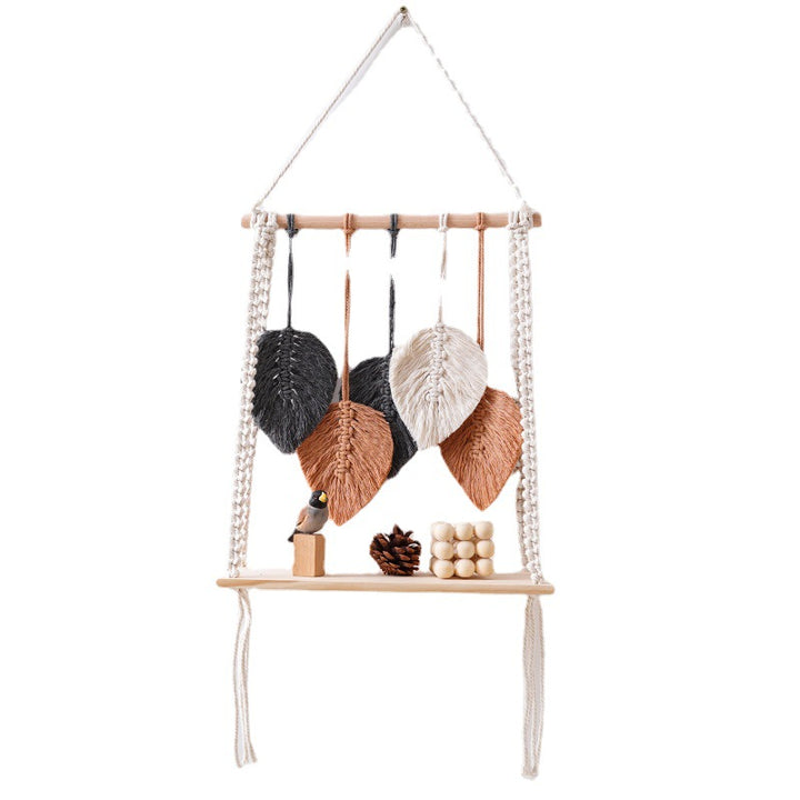 Bohemian Macrame Leaf Art Display Shelf Stornfield