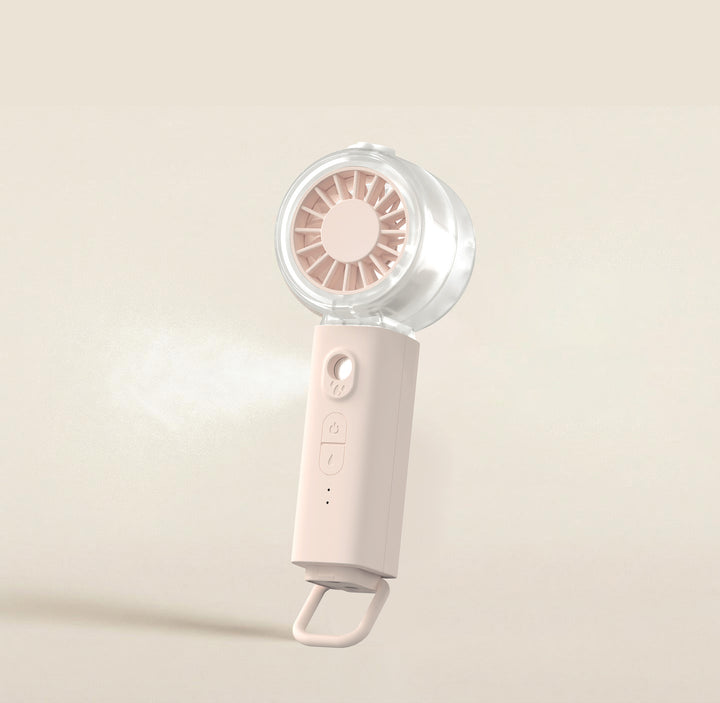 Unisex portable mini fan with spray mist function and USB battery Stornfield