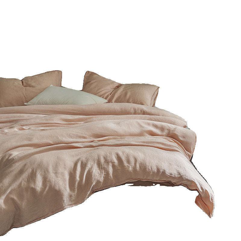 Luxurious stonewashed linen bedding set with a soft feel and hotel closure