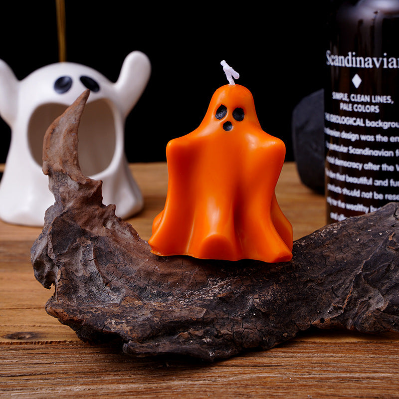 Mini Ghost Sculptural Soy Wax Candle with Cotton Wick