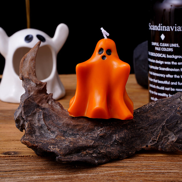 Mini Ghost Sculptural Soy Wax Candle with Cotton Wick
