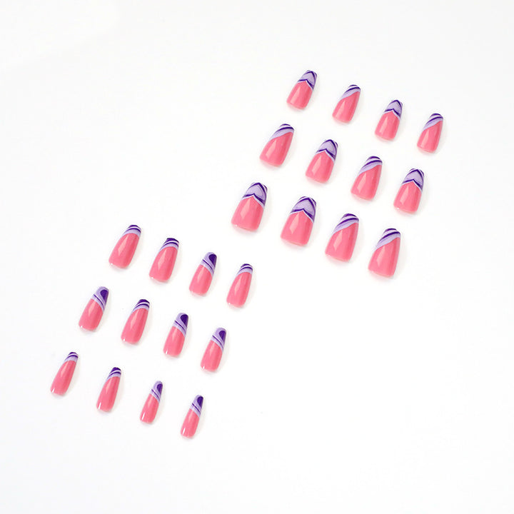 Artistic acrylic nails with creative heart and wave patterns Stornfield