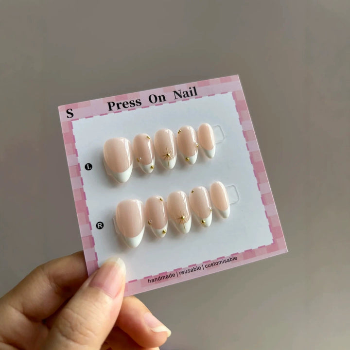 Decorative Press-On Nail Set with Unique Design Features