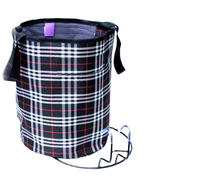 plaid climbing chalk bag with fleece lining brush holder and waist belt Stornfield