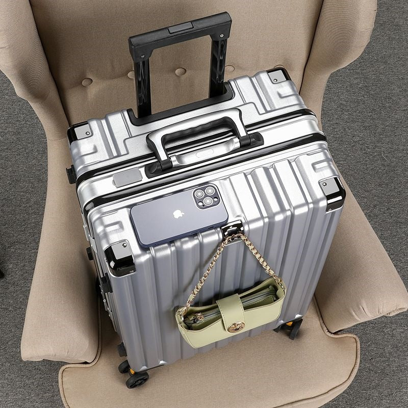 Hard-shell suitcase with double safety lock and sturdy rolling system Stornfield