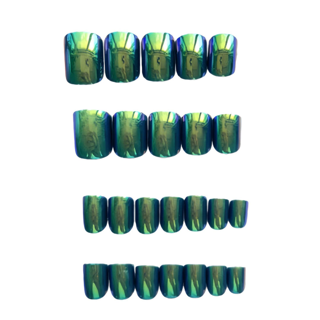 Iridescent Marble Effect Press-On Nails Stornfield