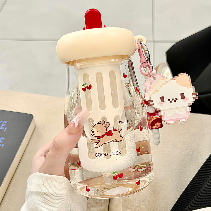 Ladies drinking container with unique design and integrated straw Stornfield