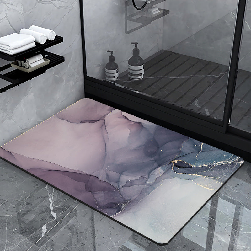 Luxury Marble-Effect Bath Mat Stornfield