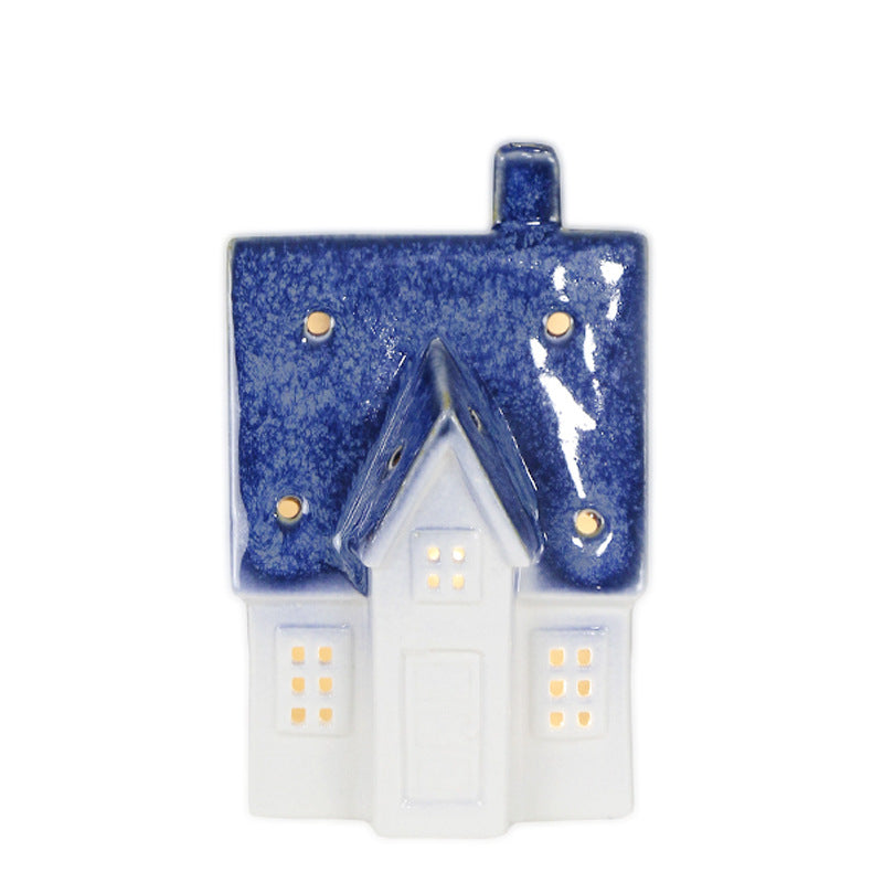 Ceramic House-Shaped Decorative Lantern Stornfeild