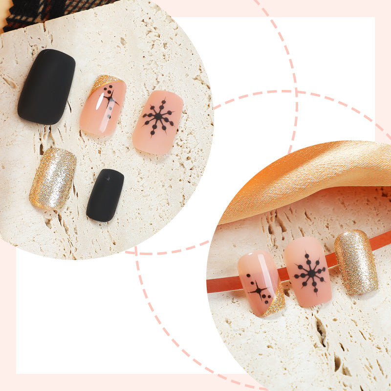 Decorative Snowflake and Glitter Press-On Nail Set Stornfield