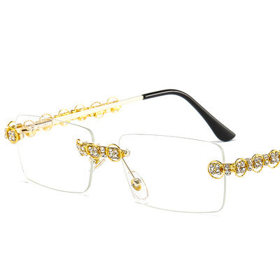 Women's designer sunglasses with sparkling frame and rectangular lenses Stornfield