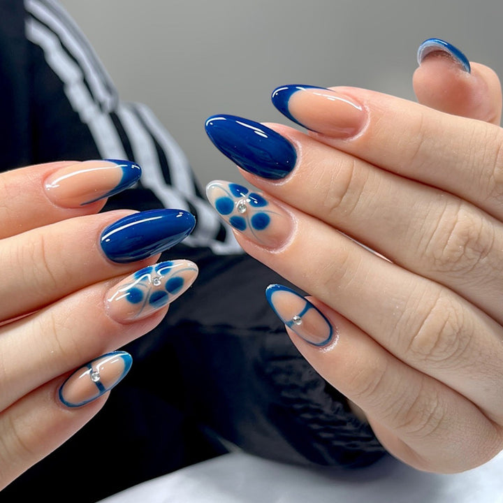 Artistic Floral Gel Nail Extensions Stornfield