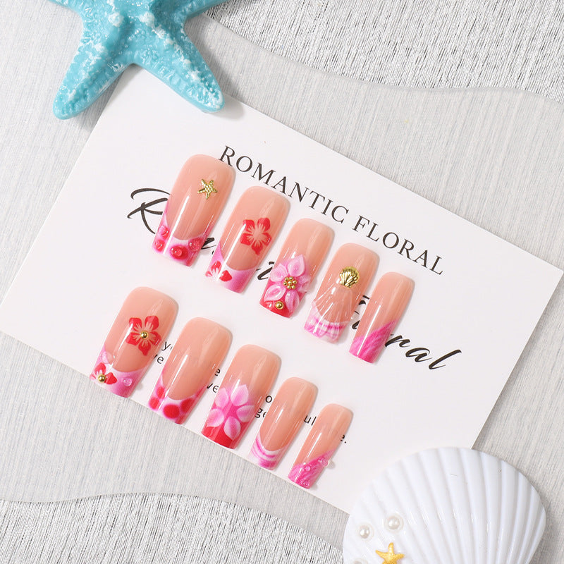 Romantic Floral Press-On Nail Design Stornfield