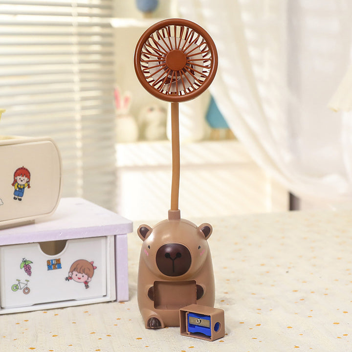 Unisex Portable Hand Fan in Animal Design with Flexible Holder Stornfield