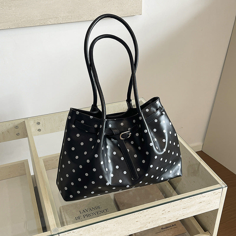 Polka Dot Structured Handbag