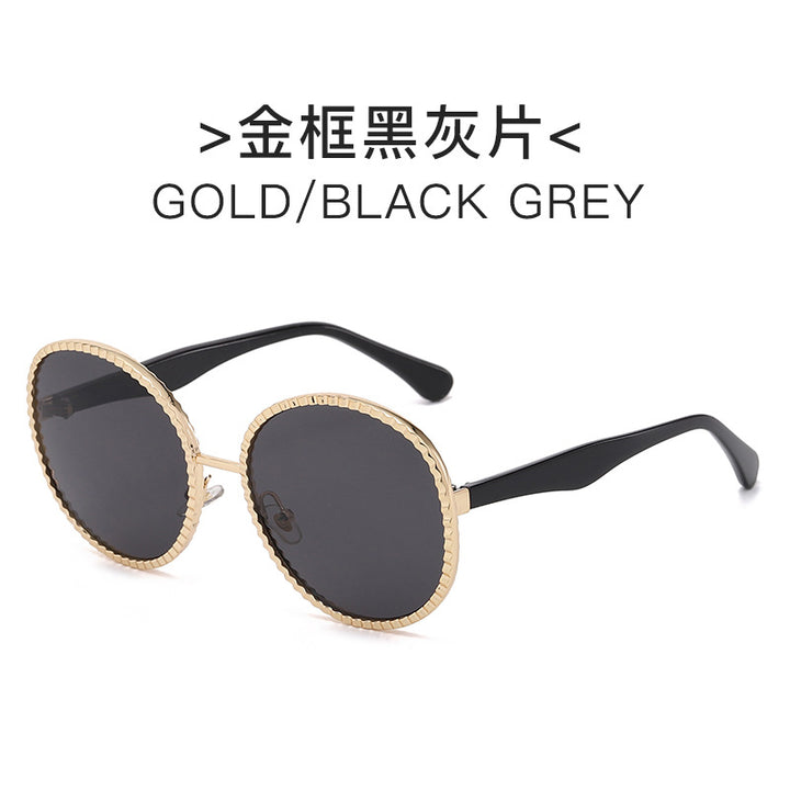 Women elegant oversized sunglasses with woven golden frame Stornfield