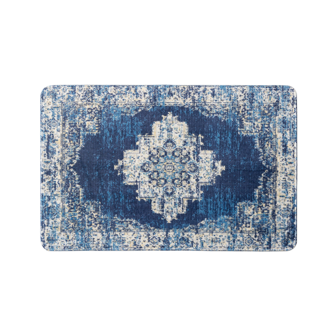Traditional Persian medallion carpet with flat weave structure