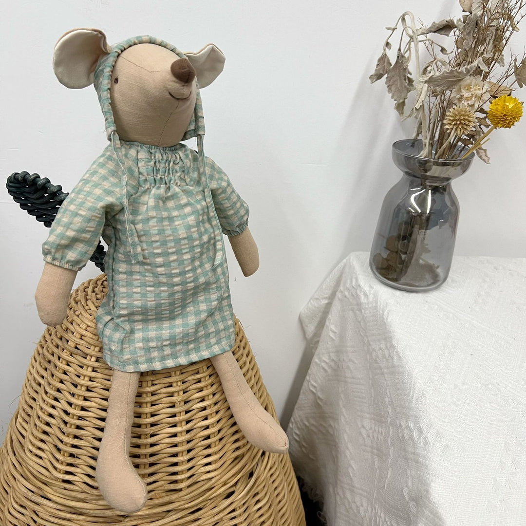 Miniature Linen Mouse Comforter Plush Keyring