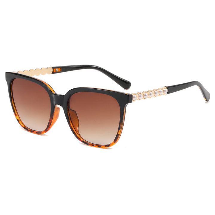 Women's oversized sunglasses with elegant pearl jewelry decoration Stornfield