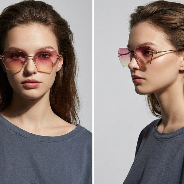 Women's modern sunglasses with stylish hexagonal frame Stornfield