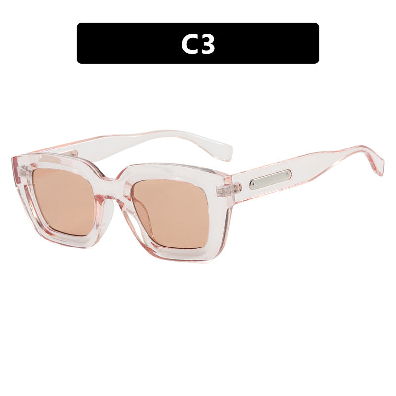 Women's square sunglasses with transparent frame and brown lenses Stornfield